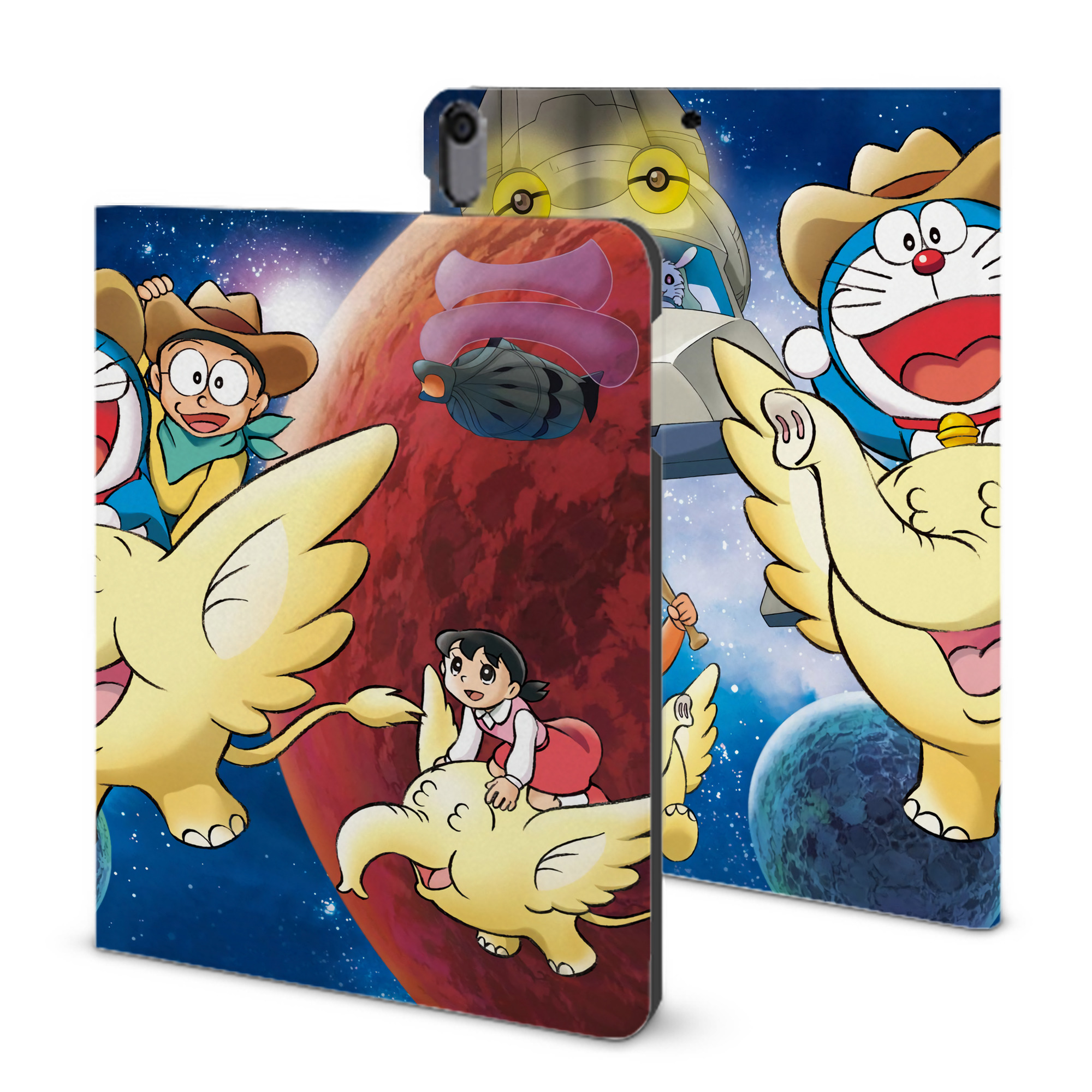 （画像用） ドラえもん Doraemon IPad ケース ブック型 PUレザー TPU 耐衝撃 軽量 薄型 ペン収納なし 全面保護 IPad 各モデル対応